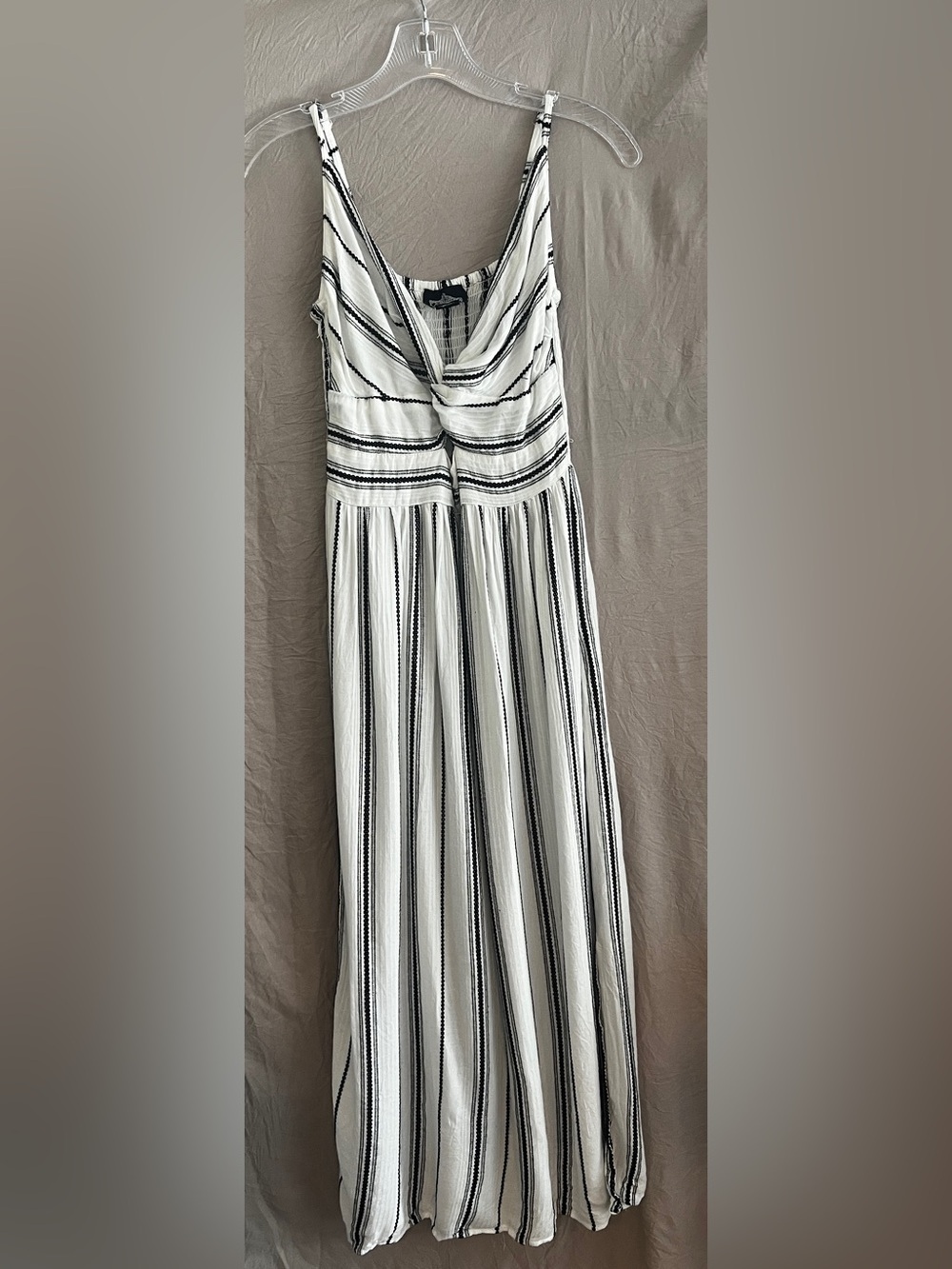 Angie Black and White Striped Maxi Dress